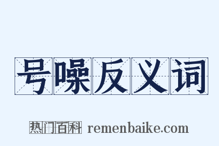 号噪反义词是什么意思的图片